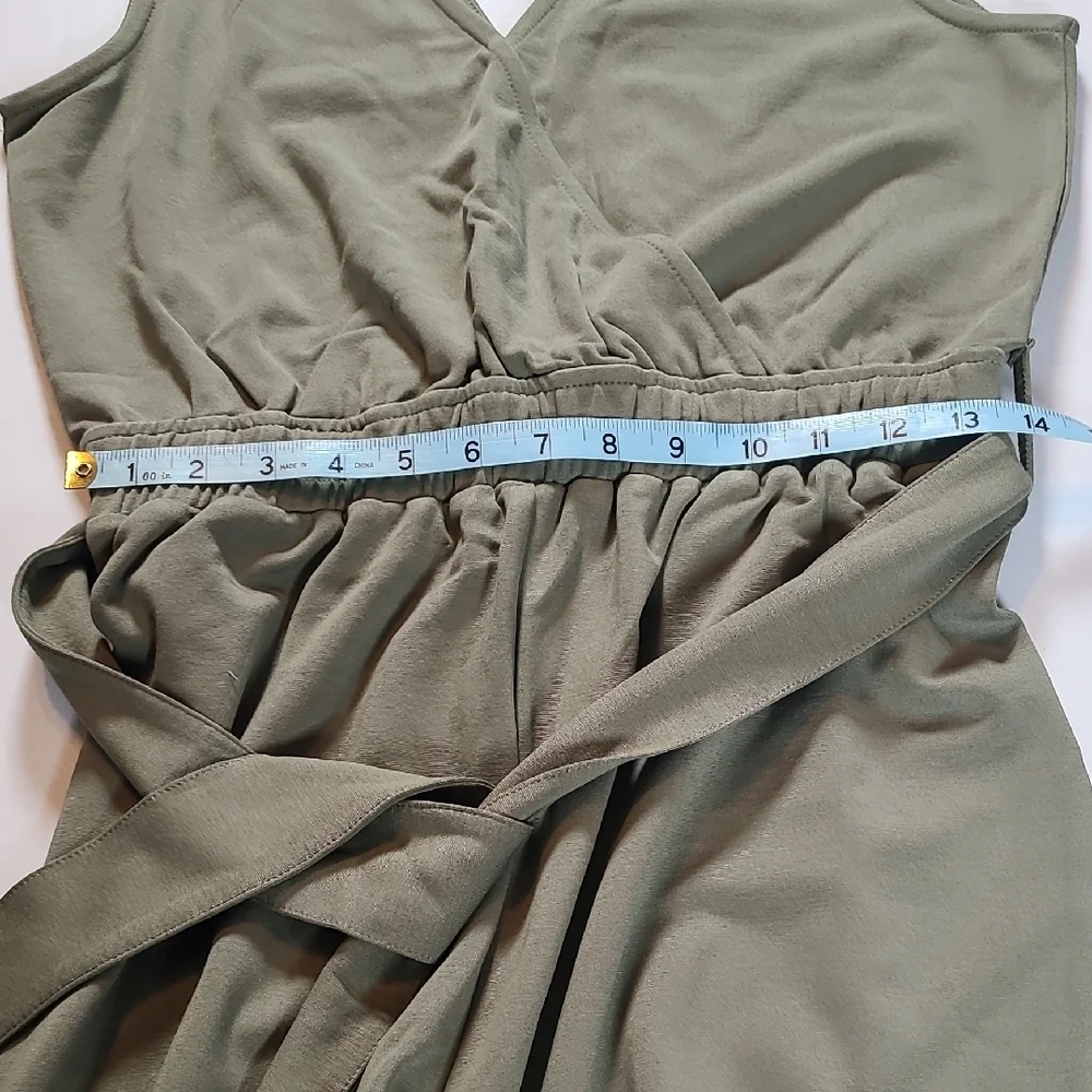 The Drop Elegant Caralynmirand Sleeveless Belted M Olive Green  Jumpsuit NWT - Picture 10 of 13